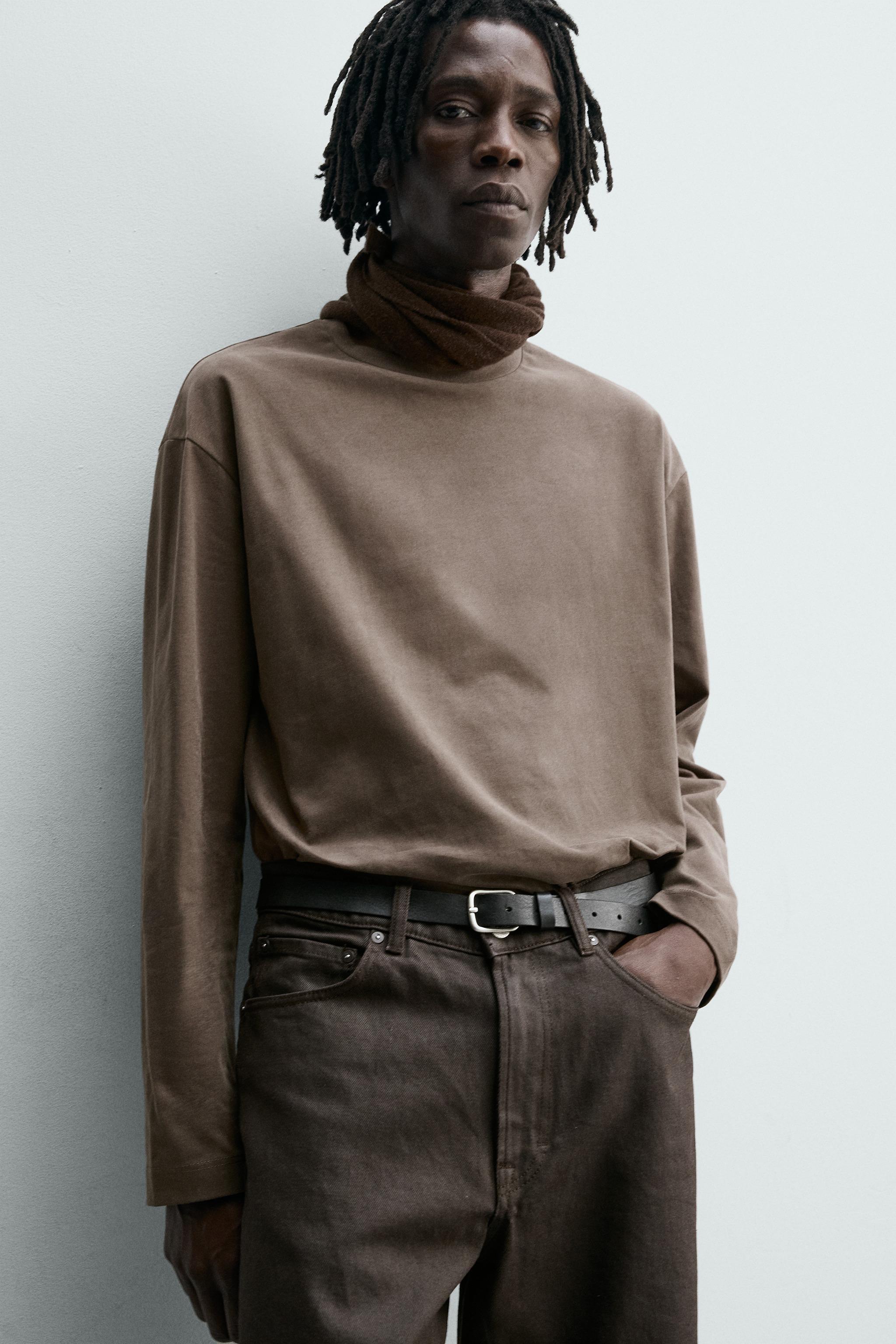 T-SHIRT LAVÉ À MANCHES LONGUES